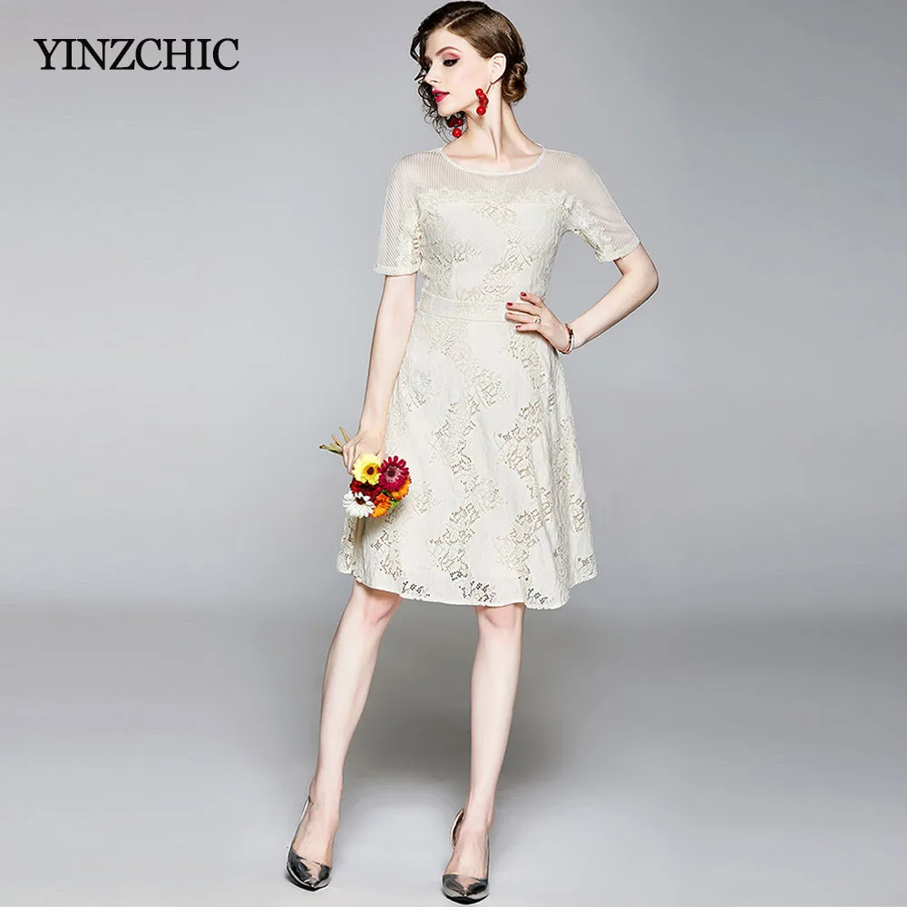 Summer New Woman Beige Lace Dress O-neck Short Sleeve Ladies Slim Mid Dresses Office Lady Elegant A-line Party Dress Knee-length
Summer New Woman Beige Lace Dress O-neck Short Sleeve Ladies Slim Mid Dresses Office Lady Elegant A-line Party Dress Knee-length