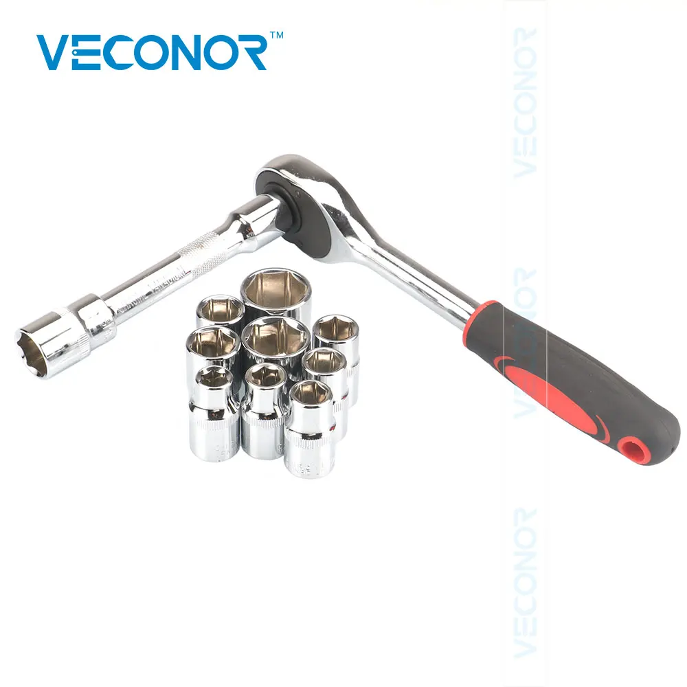 Veconor 12 шт. Набор торцевых головок с 1/2 "Drive reversibal усилила торцевой ключ гаечный