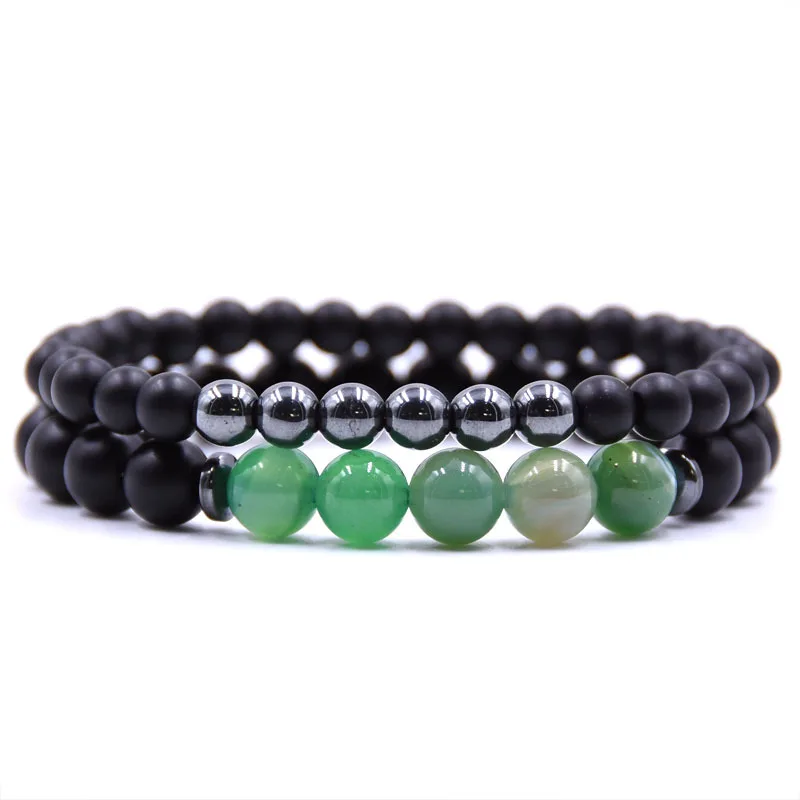HONEYYIYI Couple Bracelets & Bangles 2pcs/set Matte Stone Beads For Women Yoga Bracelet Men Jewelry Pulseras | Украшения и