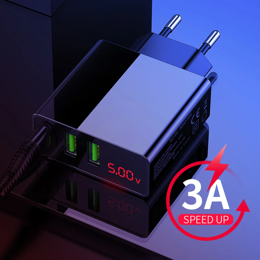 Mobile Phone Charger LED Display 3 USB Charger for iPhone Samsung Xiaomi EU Travel Wall Charger for Phone Charging Usb Adapter
Mobile Phone Charger LED Display 3 USB Charger for iPhone Samsung Xiaomi EU Travel Wall Charger for Phone Charging Usb Adapter