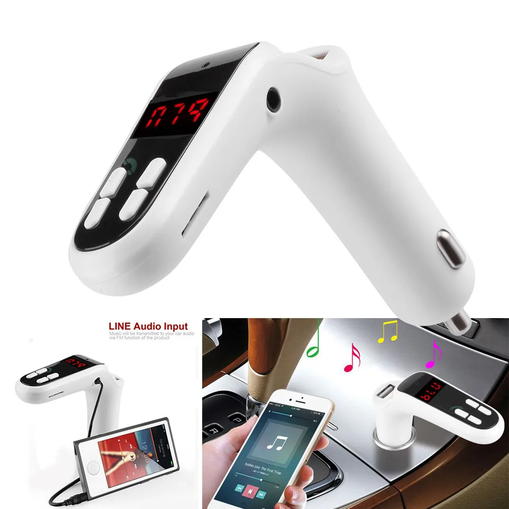 2017 Bluetooth автомобильный комплект Handsfree FM передатчик Радио MP3 плеер USB зарядное