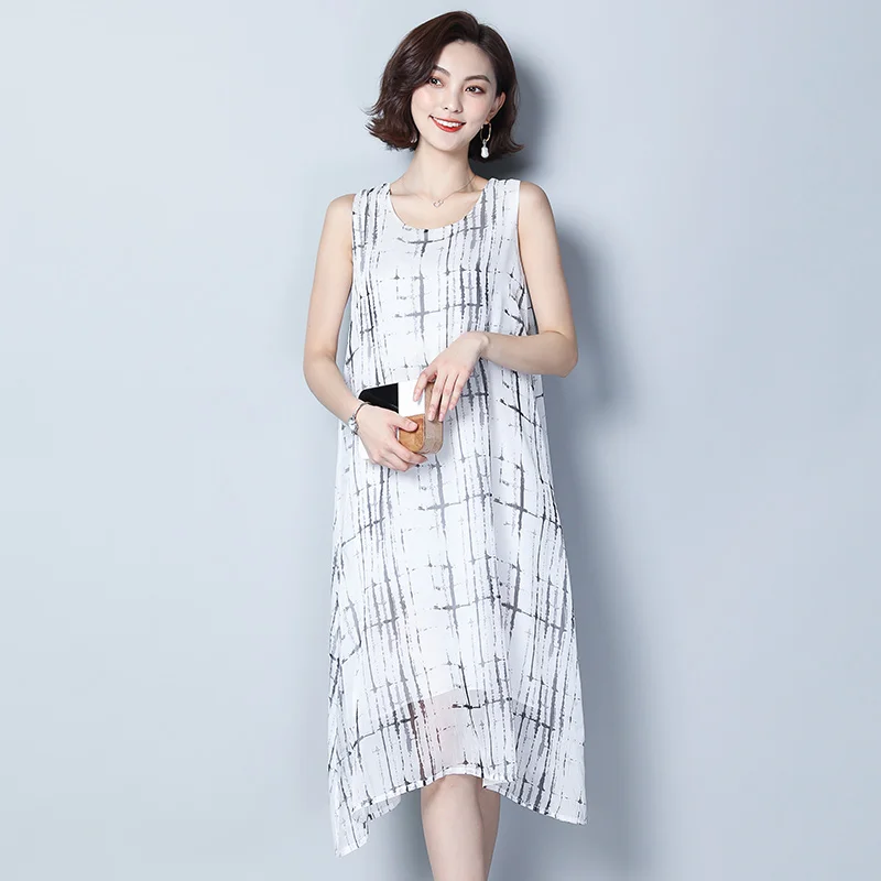 Women Sleeveless Patchwork Colors Long Dress Elegant Female Thin Dress Long Dress
Women Sleeveless Patchwork Colors Long Dress Elegant Female Thin Dress Long Dress