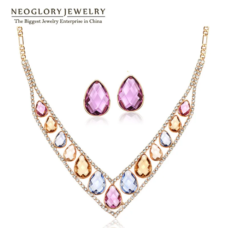 Neoglory Colorful Crystal Rhinestones Rose Gold Color Fashion Jewelry Sets V Collar Bead Necklaces Earrings 2020 For Women JS9
Neoglory Colorful Crystal Rhinestones Rose Gold Color Fashion Jewelry Sets V Collar Bead Necklaces Earrings 2020 For Women JS9