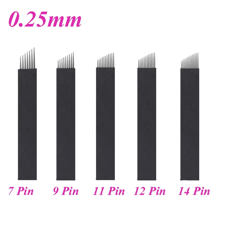 

0.25mm Black 7/9/11/12/14 Flex Laminas Tebori Microblading Needles Permanent Makeup Eyebrow Tatoo Blade For Manual Tattoo Pen