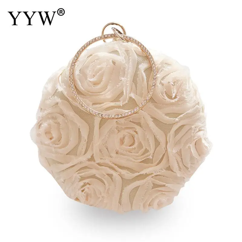 Floral Decoration Evening Bag Ladies Flower Wedding Circular Clutches Female Clutch Purse With Rhinestone White Beig Color
Floral Decoration Evening Bag Ladies Flower Wedding Circular Clutches Female Clutch Purse With Rhinestone White Beig Color