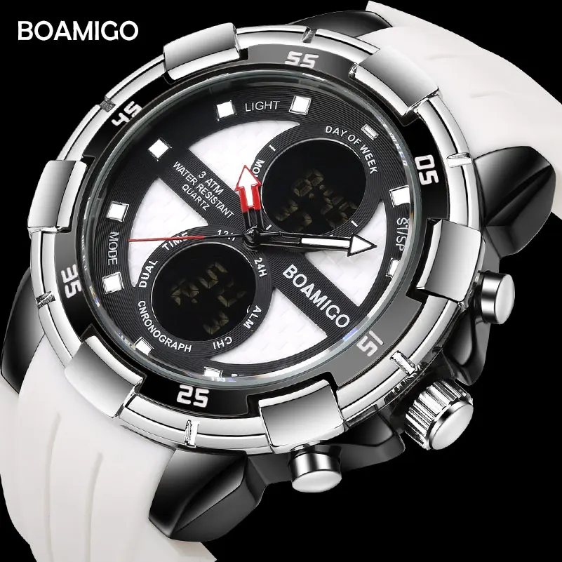 BOAMIGO brand men sports watches men digital watches red rubber wristwatches chronograph alarm 30m water resistant gift clock
BOAMIGO brand men sports watches men digital watches red rubber wristwatches chronograph alarm 30m water resistant gift clock