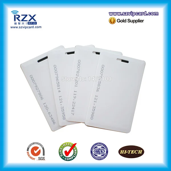 Wholesales 125Khz TK4001 rfid card 1.8mm thickness PVC white blank rfid card with 200PCS
Wholesales 125Khz TK4001 rfid card 1.8mm thickness PVC white blank rfid card with 200PCS