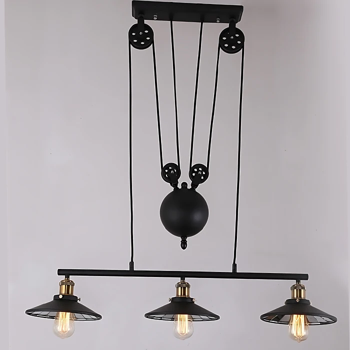 Loft American Iron Pulley Pendant Lights nordic retro light American Vintage Industrial lamp Edison Pendant lamp fixtures
Loft American Iron Pulley Pendant Lights nordic retro light American Vintage Industrial lamp Edison Pendant lamp fixtures