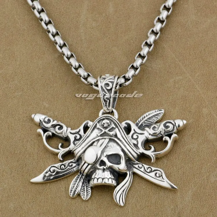 Punk Rocker Fashion Solid 925 Sterling Silver Cool Men's Biker Pirate King Skull Pendant 9J021
Punk Rocker Fashion Solid 925 Sterling Silver Cool Men's Biker Pirate King Skull Pendant 9J021