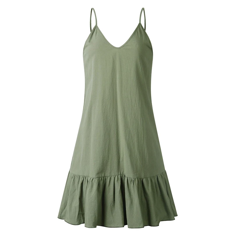 Lady Plus Size Strappy V-Neck Ruffle Loose Mini Dress Boho Sexy Women Hot Summer Holiday Beach Casual Sleeveless Sundress S-XL
Lady Plus Size Strappy V-Neck Ruffle Loose Mini Dress Boho Sexy Women Hot Summer Holiday Beach Casual Sleeveless Sundress S-XL