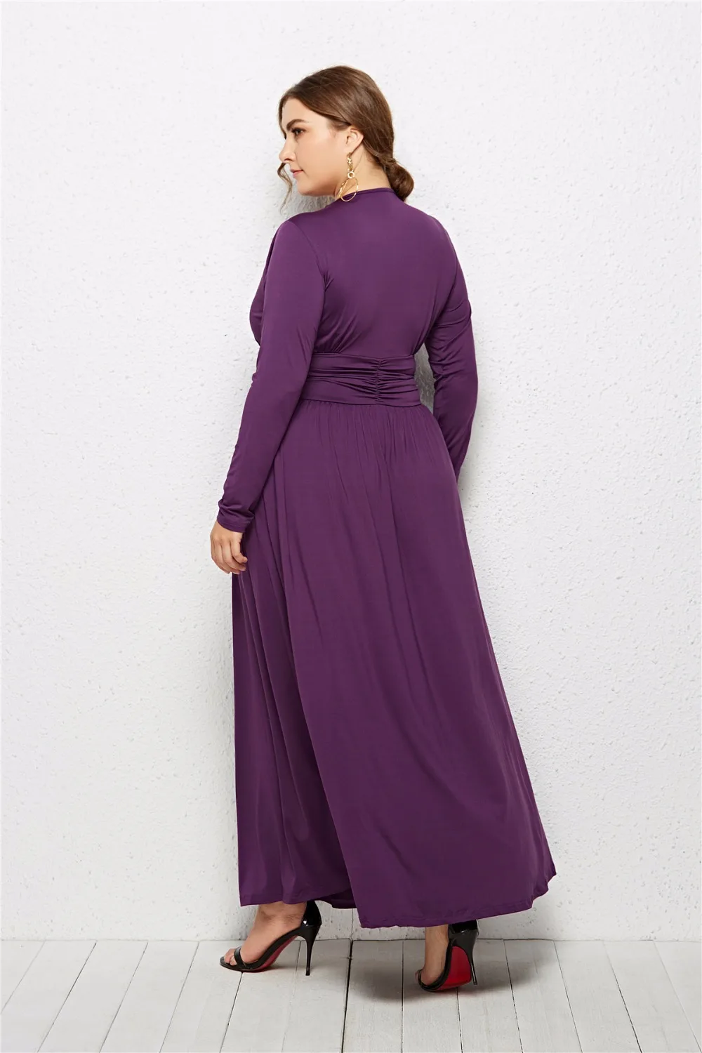 Elegant Women Robe Spring 2019 Long Sleeve V-neck Sexy Maxi Dress High Waist Loose Plus Size Women Clothing Stretch Long Dress
Elegant Women Robe Spring 2019 Long Sleeve V-neck Sexy Maxi Dress High Waist Loose Plus Size Women Clothing Stretch Long Dress
