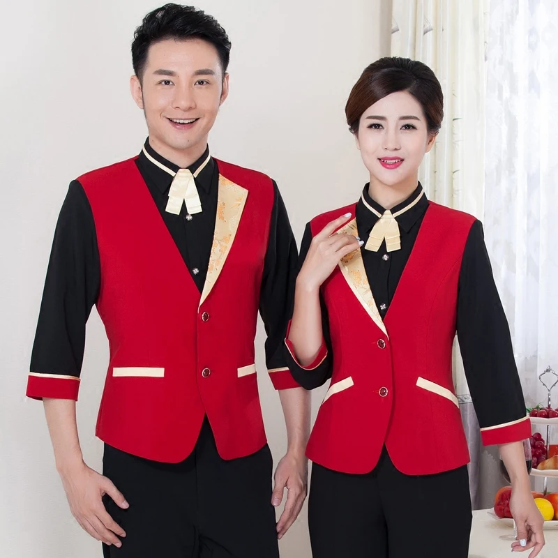 Hotel Uniform Autumn And Winter Female Ktv Restaurant Cafe Waiter Long Sleeved Vest Cashier Uniforms J227
Hotel Uniform Autumn And Winter Female Ktv Restaurant Cafe Waiter Long Sleeved Vest Cashier Uniforms J227