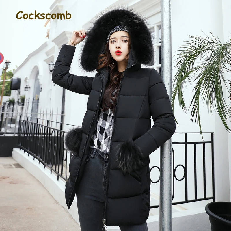 Cockscomb 2018 New Collection Women Winter Parkas Woman Large Faux Fur Collar Warm Thickening Cotton Wadded Coat Outerwear
Cockscomb 2018 New Collection Women Winter Parkas Woman Large Faux Fur Collar Warm Thickening Cotton Wadded Coat Outerwear