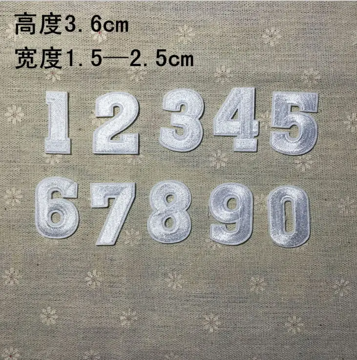 1 pcs white Numbers embroidered iron on patches cloth accessories popular clothing bag hat shoe decor Patches BX Appliques
1 pcs white Numbers embroidered iron on patches cloth accessories popular clothing bag hat shoe decor Patches BX Appliques