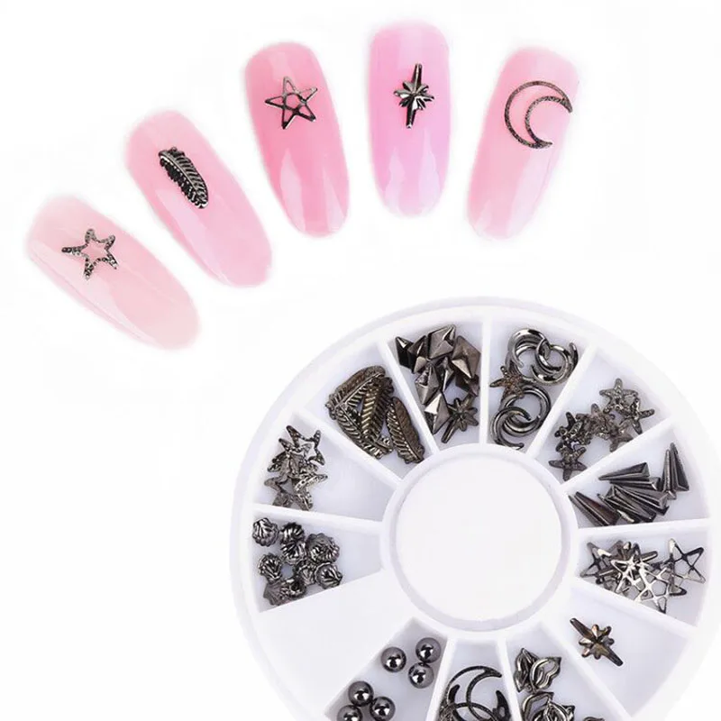 Black Color Punk Rivet Triangle Star Round Feather Metal Studs Rhinestone 3d Nail Art Decorations In Wheel
Black Color Punk Rivet Triangle Star Round Feather Metal Studs Rhinestone 3d Nail Art Decorations In Wheel