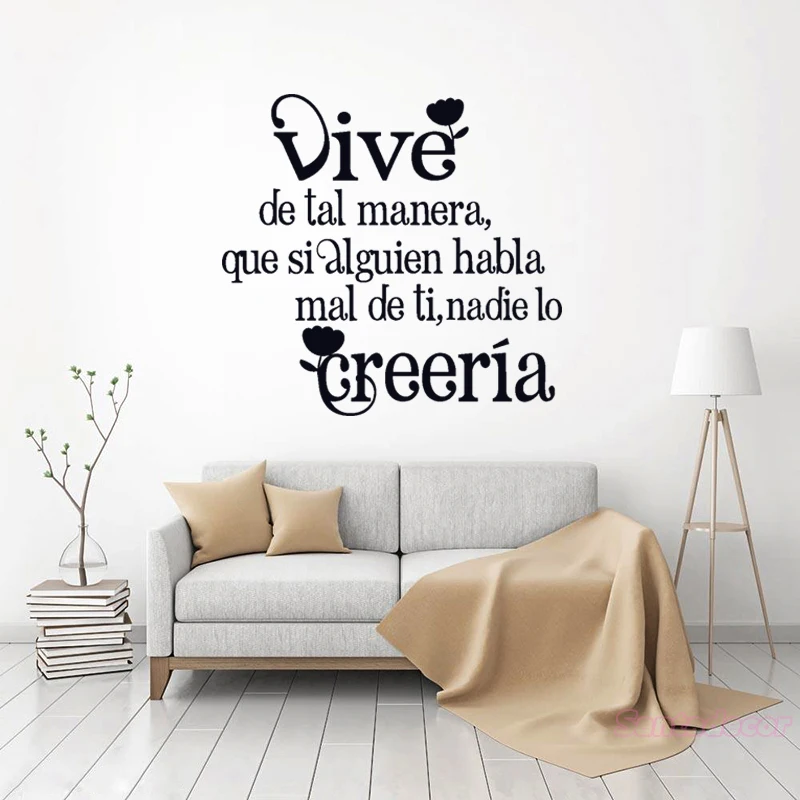 Spanish Citation Vive De Tal Manera Vinyl Wall Decals Wall art Wallpaper Eco-friendly Wall Decor Living Room Home Decor Poster
Spanish Citation Vive De Tal Manera Vinyl Wall Decals Wall art Wallpaper Eco-friendly Wall Decor Living Room Home Decor Poster