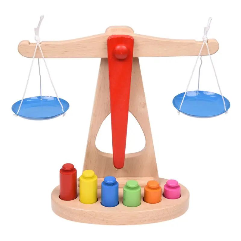 Children Toy Wooden Balance Scale with 6 Weights, Great for Children's Learning
Children Toy Wooden Balance Scale with 6 Weights, Great for Children's Learning
