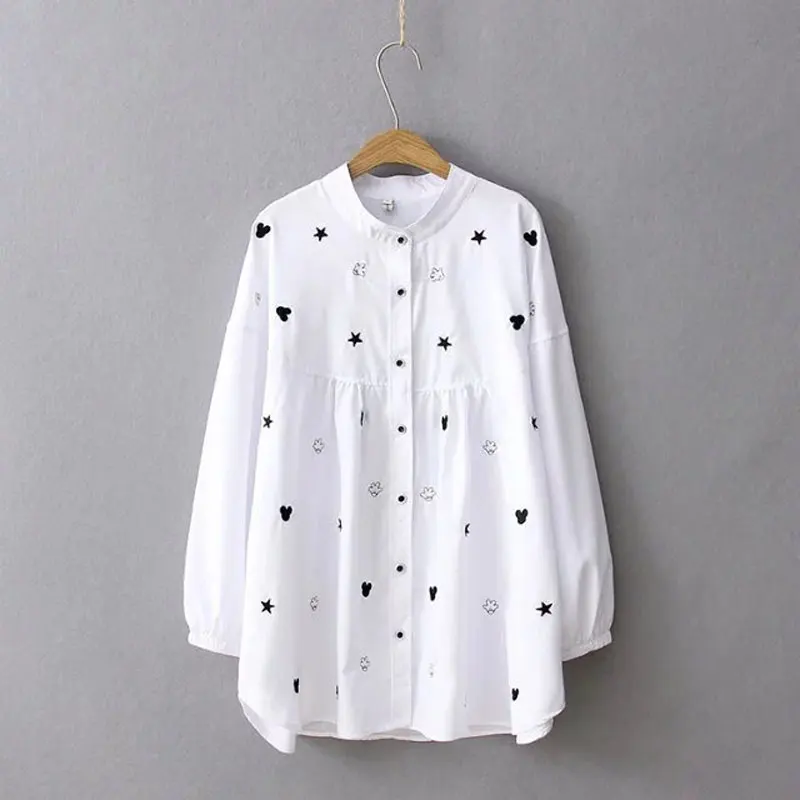 4XL Plus Size Blouse Women Stand Collar Woman Blouses 2019 Long Sleeve Cute Girls Embroidery Women's Shirts Ladies Loose Tops
4XL Plus Size Blouse Women Stand Collar Woman Blouses 2019 Long Sleeve Cute Girls Embroidery Women's Shirts Ladies Loose Tops