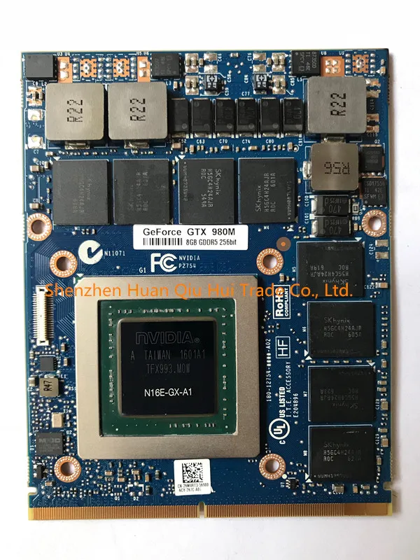 Бесплатная доставка DHL оригинальная GTX980M GTX 980M графическая GPU карта N16E GX A1 8 ГБ GDDR5