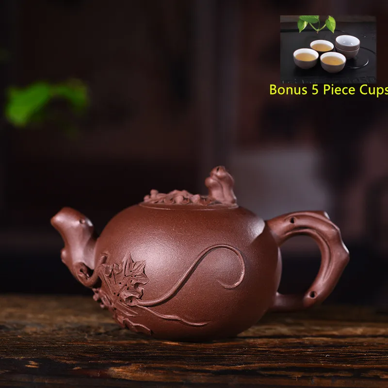 180ml Yixing Purple Clay Tea Pot Genuine Raw Ore Grape Tea Pot Kung Fu Teapot Bonus 5 Piece Cup Tea Set Free Shipping
180ml Yixing Purple Clay Tea Pot Genuine Raw Ore Grape Tea Pot Kung Fu Teapot Bonus 5 Piece Cup Tea Set Free Shipping