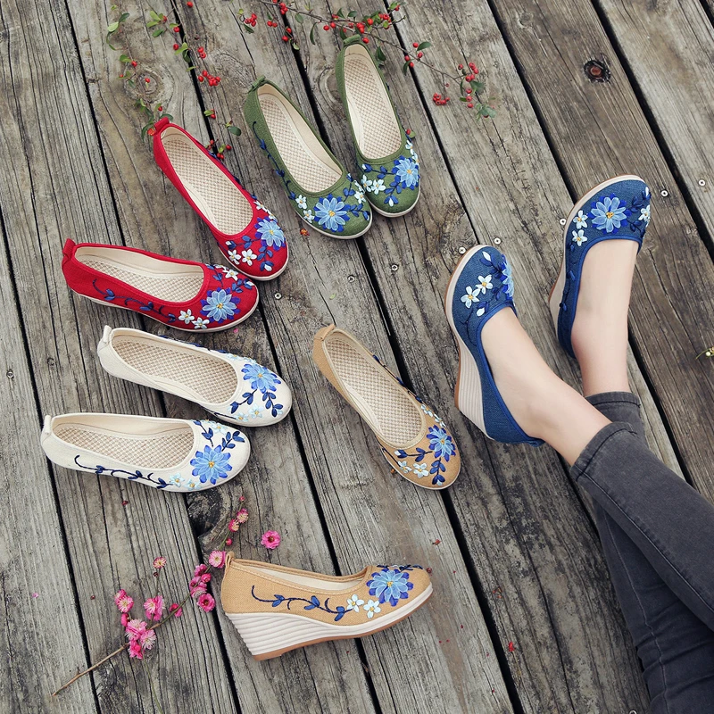 AARDIMI Women Platform Heels Shoes Woman Pumps Embroidered Casual Wedges Shoes For Ladies Women's Handmade Footwear Medium Heels
AARDIMI Women Platform Heels Shoes Woman Pumps Embroidered Casual Wedges Shoes For Ladies Women's Handmade Footwear Medium Heels