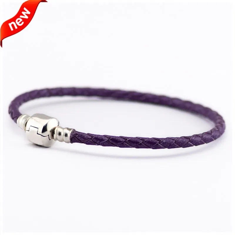 Bright Purple Leather Charm Bracelet 925 Sterling Silver Clasp Fits Beads for Women DIY Making Fashion Jewelry berloques
Bright Purple Leather Charm Bracelet 925 Sterling Silver Clasp Fits Beads for Women DIY Making Fashion Jewelry berloques