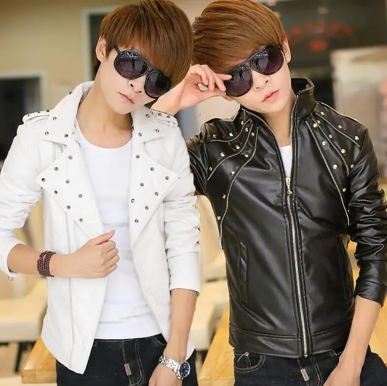 HOT / Spring Male New teenagers rivets thickening pu leather skin jacket leisure cultivate one's morality
HOT / Spring Male New teenagers rivets thickening pu leather skin jacket leisure cultivate one's morality