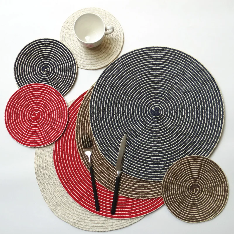 Junwell Polyester/Cotto Braided Woven Colorful Round Placemats Heat Resistant Dining Table Mats Non-Slip Washable Place Mats Set
Junwell Polyester/Cotto Braided Woven Colorful Round Placemats Heat Resistant Dining Table Mats Non-Slip Washable Place Mats Set