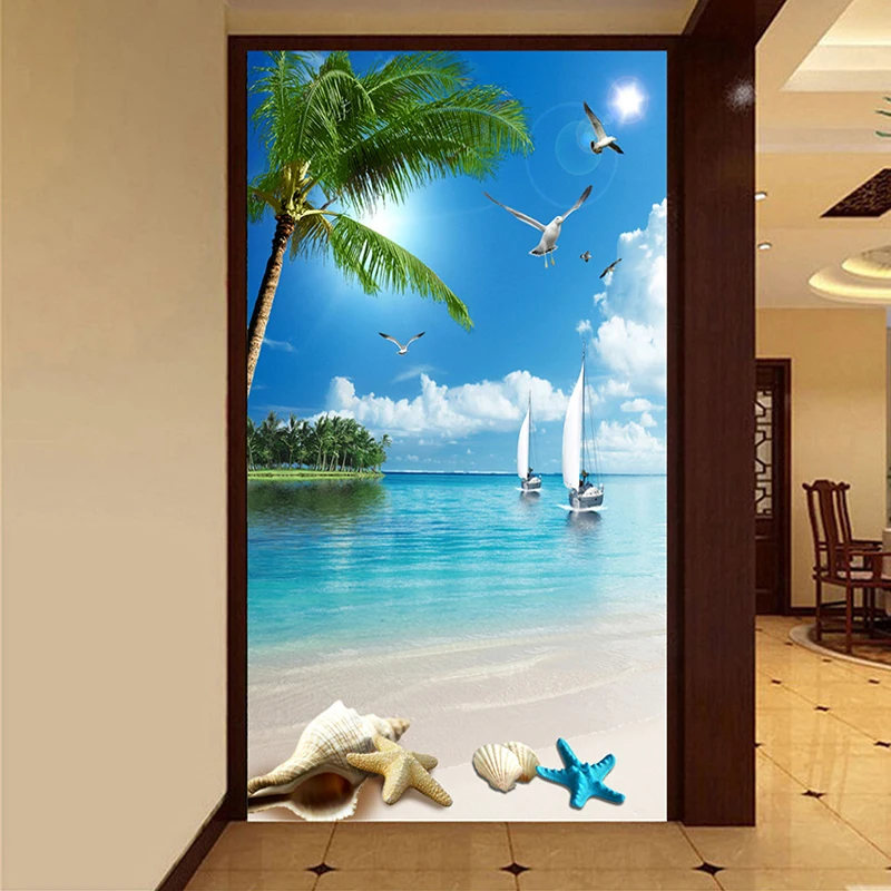 Custom Wallpaper Murals 3D Beach Seagull Coconut Trees Sailboat Sea View Wall Mural Entrance Corridor Background Photo Wallpaper
Custom Wallpaper Murals 3D Beach Seagull Coconut Trees Sailboat Sea View Wall Mural Entrance Corridor Background Photo Wallpaper