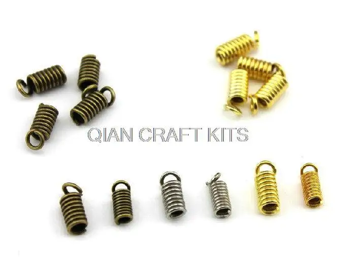 1000 pcs Coil End Crimp Fasteners for Leather Cord gold,silver,antique bronze (8x4mm-9x4.5mm) mixed colors and sizes nickle free
1000 pcs Coil End Crimp Fasteners for Leather Cord gold,silver,antique bronze (8x4mm-9x4.5mm) mixed colors and sizes nickle free