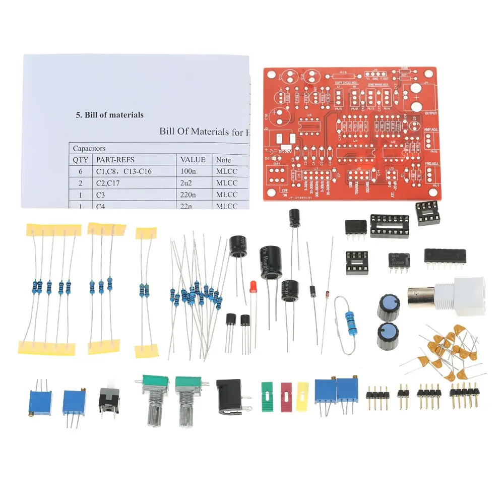 FG8038(ICL8038) Function Signal Generator DIY Kit Square/Triangle/Sine Wave Output 3Hz-300kHz Adjustable Frequency Amplitude
FG8038(ICL8038) Function Signal Generator DIY Kit Square/Triangle/Sine Wave Output 3Hz-300kHz Adjustable Frequency Amplitude