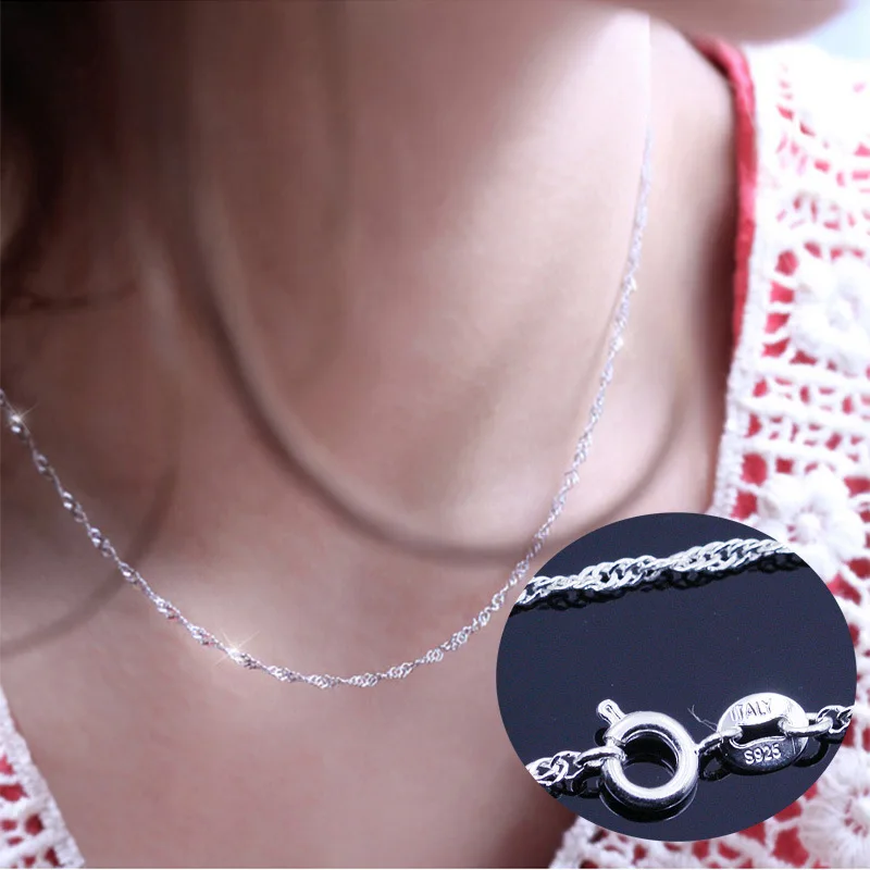 Utimtree Women Water Wave Chain Necklaces Sterling Silver 925 Jewelry Fashion Short Chokers Necklace for Wedding Party Accessory
Utimtree Women Water Wave Chain Necklaces Sterling Silver 925 Jewelry Fashion Short Chokers Necklace for Wedding Party Accessory