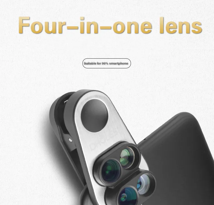 Dual Camera Wide-angle Macro Fish Eyes Telephoto Universal Clip Four-in-one Phone Special Effects Camera Lens for Smart Phone
Dual Camera Wide-angle Macro Fish Eyes Telephoto Universal Clip Four-in-one Phone Special Effects Camera Lens for Smart Phone
