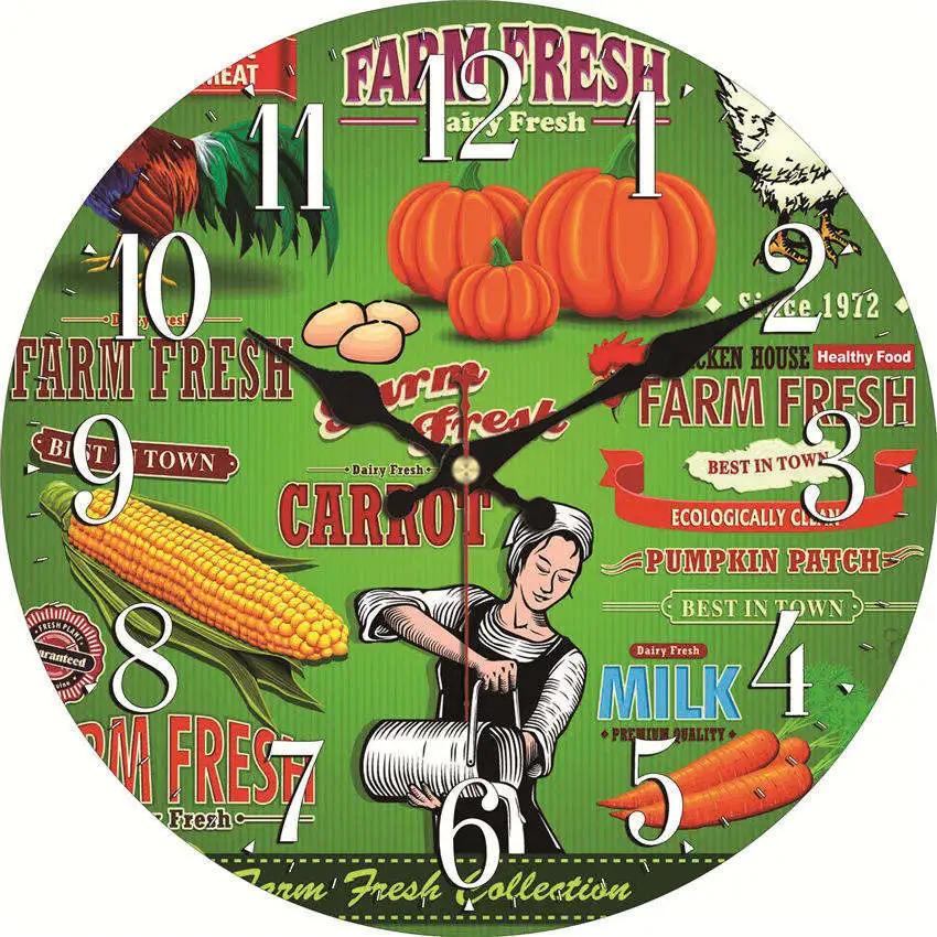 WONZOM Vintage Wall Clock Vegetable Design Relogio De Parede Large Silent For Living Room Cook Saat Decor Kitchen Watch Wall
WONZOM Vintage Wall Clock Vegetable Design Relogio De Parede Large Silent For Living Room Cook Saat Decor Kitchen Watch Wall