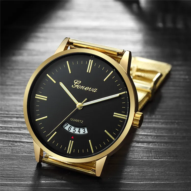 Geneva Gold Watch Luxury Business Men Watches Stainless Steel Watches Men Date Quartz Wristwatch Man Clock relogio masculino
Geneva Gold Watch Luxury Business Men Watches Stainless Steel Watches Men Date Quartz Wristwatch Man Clock relogio masculino