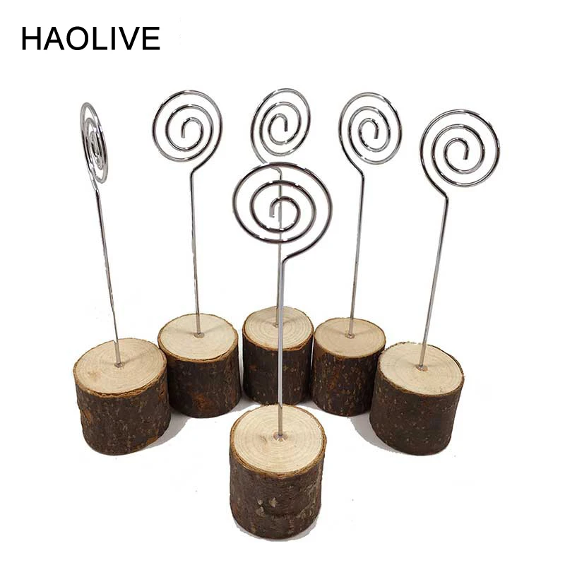 HAOLIVE 10pcs Rustic Real Wood Base Wedding Table Name Party Decoration Card Holders Picture Memo Note Photo Clip Holder
HAOLIVE 10pcs Rustic Real Wood Base Wedding Table Name Party Decoration Card Holders Picture Memo Note Photo Clip Holder