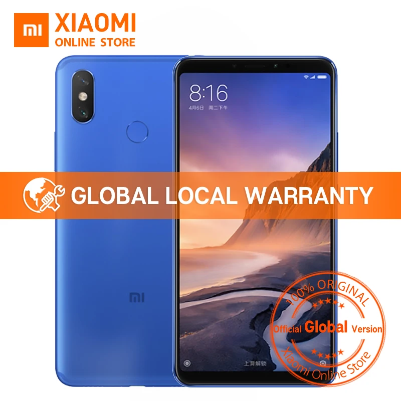 Фото Глобальная версия Xiaomi Mi Max 3 4 GB 64 6 9 "1080 P полный экран Snapdragon 636 Восьмиядерный 5500 mAh