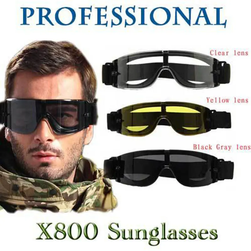 3 Lens Set Outdoor Sports Sunglasses X800 Camping & Hiking Tactical Airsoft Goggle Military Glasses
3 Lens Set Outdoor Sports Sunglasses X800 Camping & Hiking Tactical Airsoft Goggle Military Glasses