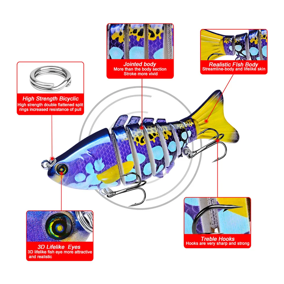 Hercules 1PCS 10cm 15.61g Artificial Hard Minnow Crank Lures Multi-section Wobblers Spinning Shone Bait 3D Eyes Fish Tackle
Hercules 1PCS 10cm 15.61g Artificial Hard Minnow Crank Lures Multi-section Wobblers Spinning Shone Bait 3D Eyes Fish Tackle