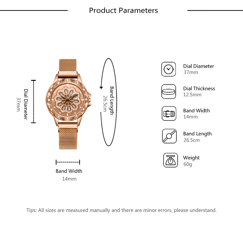 New Ladies Watch women Luxury Rose Gold Rotate Dial Mesh Magnet Starry Sky Wristwatches Women's Fashion Bracelet Quartz Watch
New Ladies Watch women Luxury Rose Gold Rotate Dial Mesh Magnet Starry Sky Wristwatches Women's Fashion Bracelet Quartz Watch