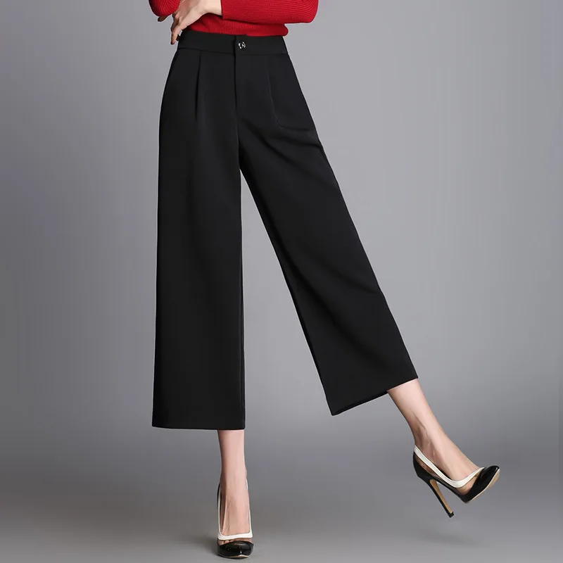 Fashion Female Ankle-LengthCalf-Length Pants Women Pants High Quality Blazer Wide Leg Pants Mid-Solid Lady Office Work Trouser
Fashion Female Ankle-LengthCalf-Length Pants Women Pants High Quality Blazer Wide Leg Pants Mid-Solid Lady Office Work Trouser