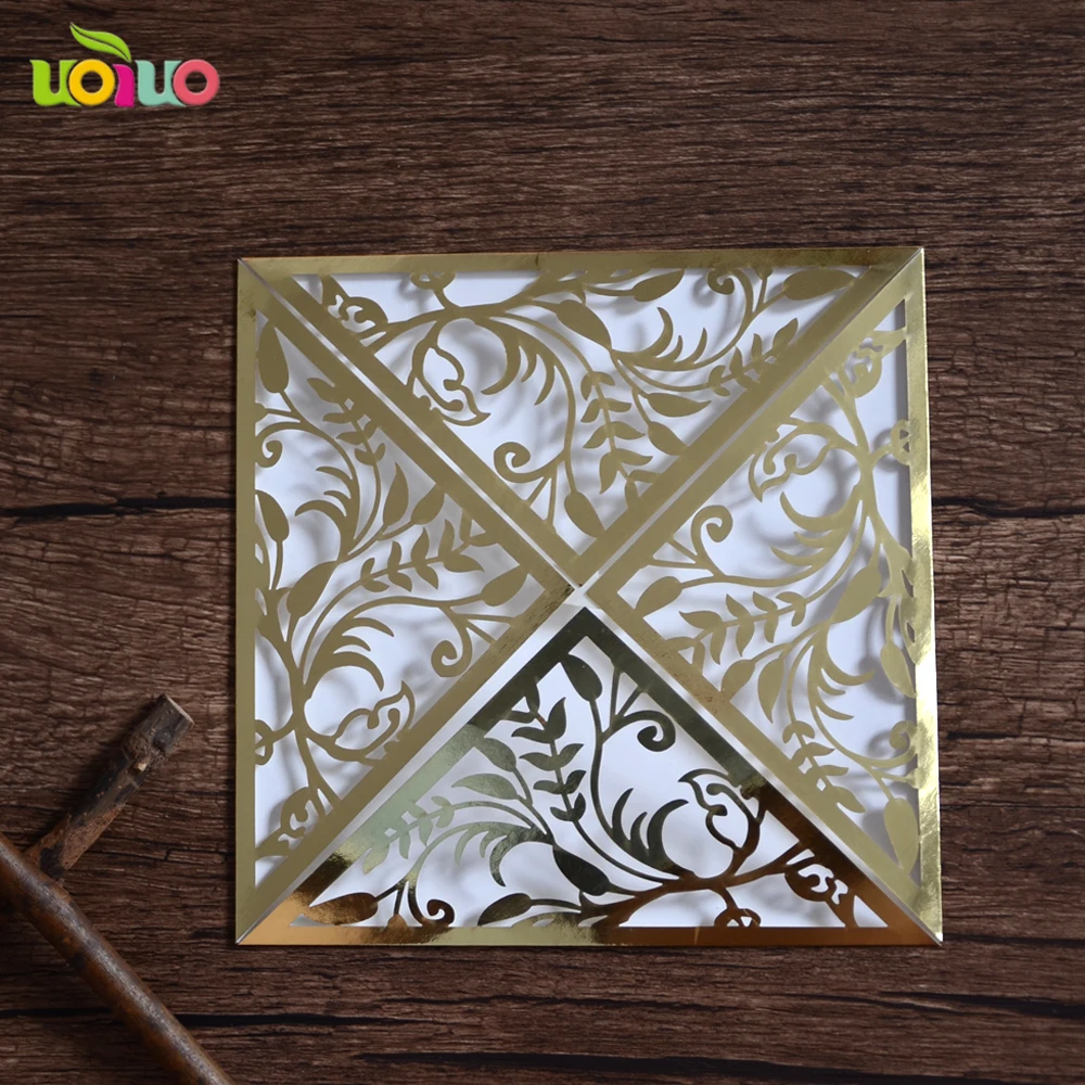 Nice metallic paper laser cut simple wedding greeting cards invitation cards laser cutting simple floral designs
Nice metallic paper laser cut simple wedding greeting cards invitation cards laser cutting simple floral designs