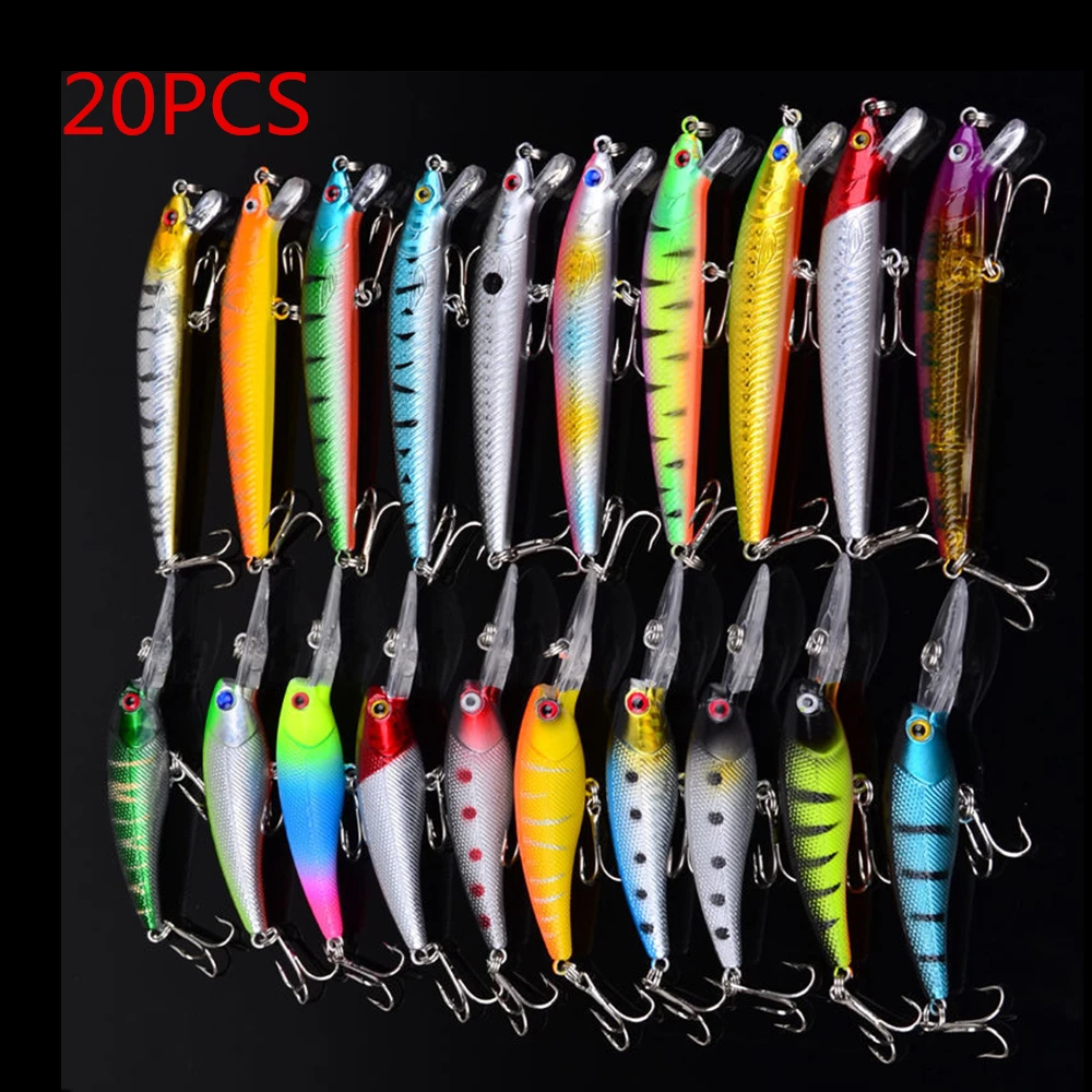 20pcs 2 Models 3D Eyes Fishing Lures Set Minnow Fishing Hard Baits Bass High Carbon Steel Crankbait Sharp 6# Hooks Tackle
20pcs 2 Models 3D Eyes Fishing Lures Set Minnow Fishing Hard Baits Bass High Carbon Steel Crankbait Sharp 6# Hooks Tackle
