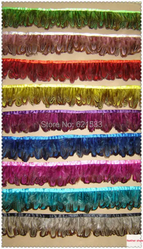 New!2Yards/lot!5-6CM Height Dyed Ringneck Pheasant feather trim fringe,9 colour for choice,freeshipping
New!2Yards/lot!5-6CM Height Dyed Ringneck Pheasant feather trim fringe,9 colour for choice,freeshipping