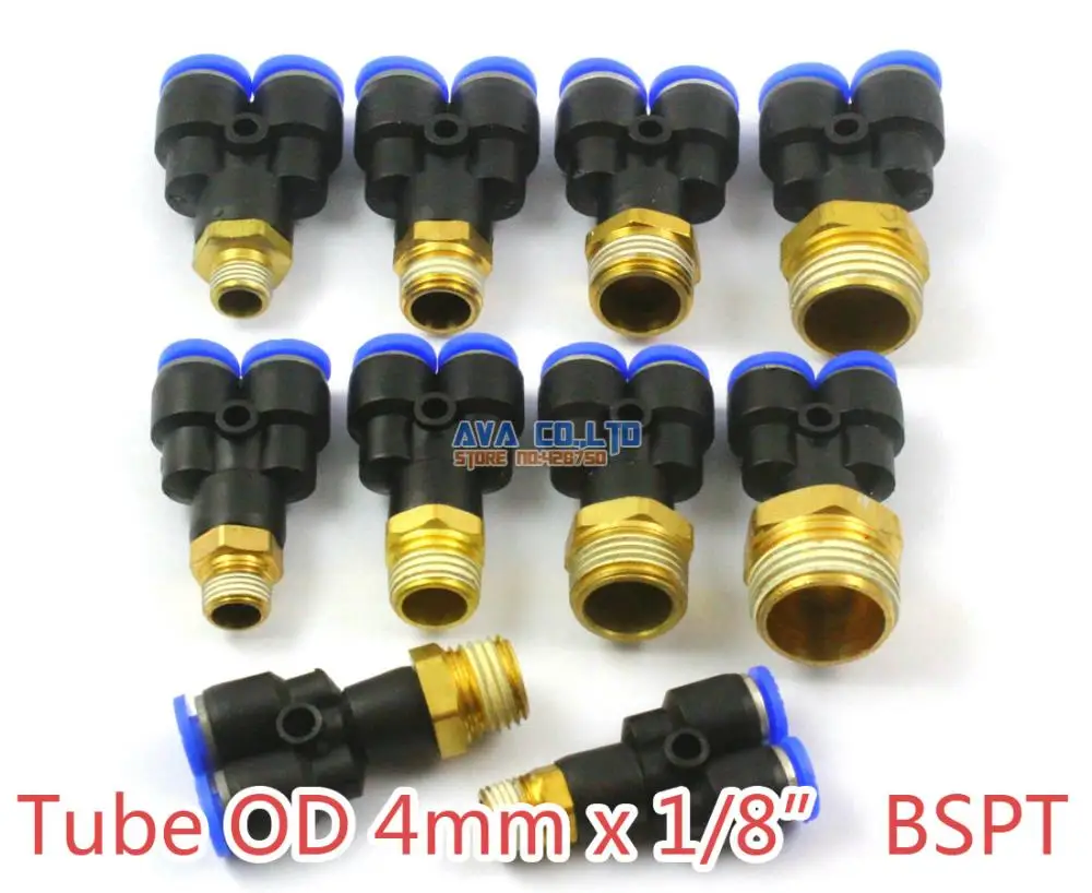 15 Pieces Tube OD 4mm x 1/8" BSPT Male Y Pneumatic Connector Push In To Connect Fitting One Touch Quick Release Air Fitting
15 Pieces Tube OD 4mm x 1/8" BSPT Male Y Pneumatic Connector Push In To Connect Fitting One Touch Quick Release Air Fitting