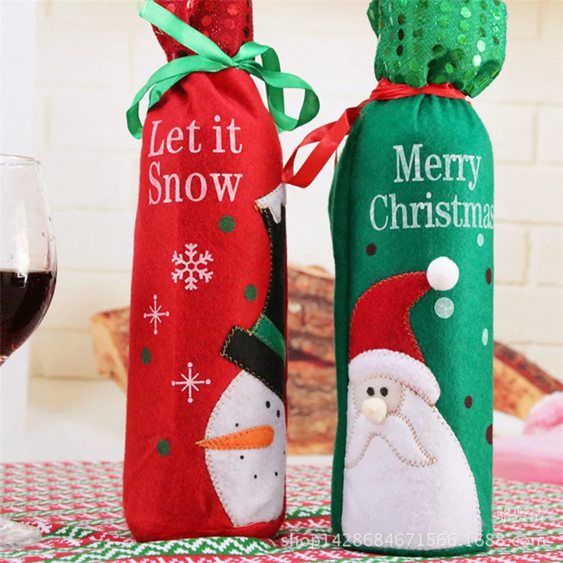 Christmas Decorations For Home Wine Bottle Bags Gift Pouch 6pcs/lot Dinner Table Decor Champagne Cover Xmas Party Cute Ornaments
Christmas Decorations For Home Wine Bottle Bags Gift Pouch 6pcs/lot Dinner Table Decor Champagne Cover Xmas Party Cute Ornaments