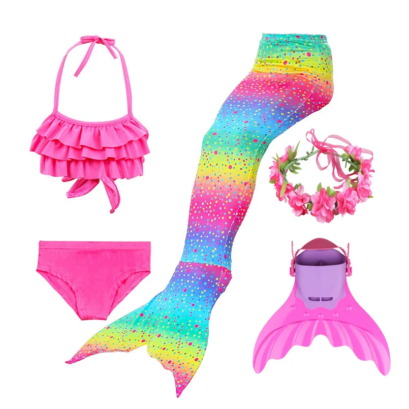 5PCS Kids Mermaid Tails Swimwear with Monofin Rainbow Mermaid Swimming Tail Girls Summer Beach Wear Swimsuits Cosplay Costumes
5PCS Kids Mermaid Tails Swimwear with Monofin Rainbow Mermaid Swimming Tail Girls Summer Beach Wear Swimsuits Cosplay Costumes