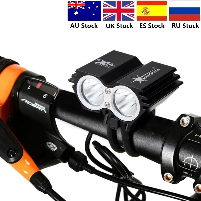 

Bike light 1000 Lm 2 LED lamp beads Mini X2 bicycle light Headlight+6400 mAh Battery bike Accessories ES UK RU AU Stock