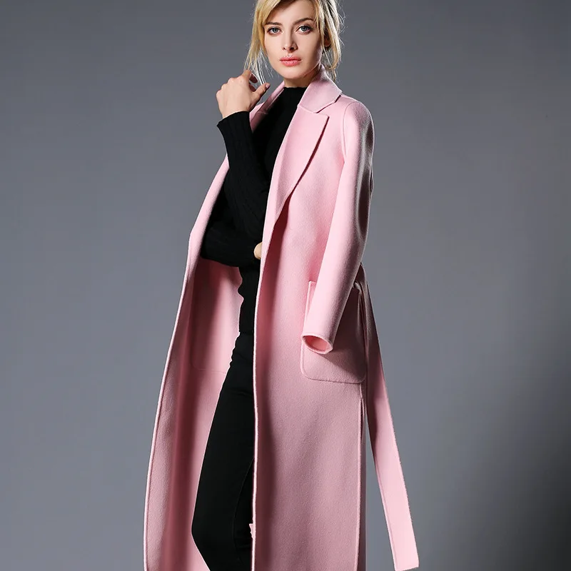 Double-sided Cashmere Coat Europe 2017 Autumn And Winter Women New Pure Color Lapel Lacing Belts Wool Coat Plus Size Jacket
Double-sided Cashmere Coat Europe 2017 Autumn And Winter Women New Pure Color Lapel Lacing Belts Wool Coat Plus Size Jacket