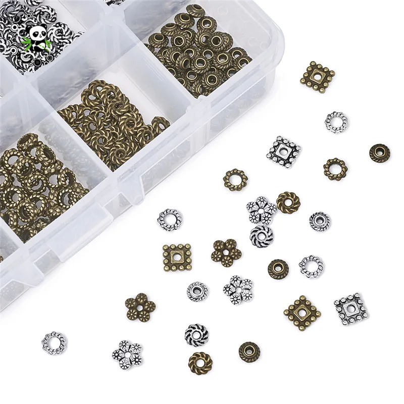 pandahall 1 Box Tibetan Style Alloy Bead Spacers for Jewelry Findings Making DIY Bracelet Charms Mixed Shapes Three Sizes
pandahall 1 Box Tibetan Style Alloy Bead Spacers for Jewelry Findings Making DIY Bracelet Charms Mixed Shapes Three Sizes